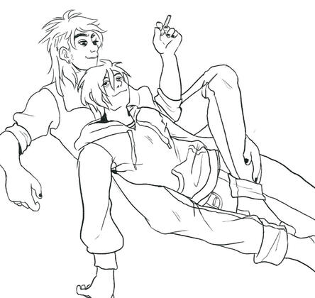 2 Character Full-Body Sketch: $60